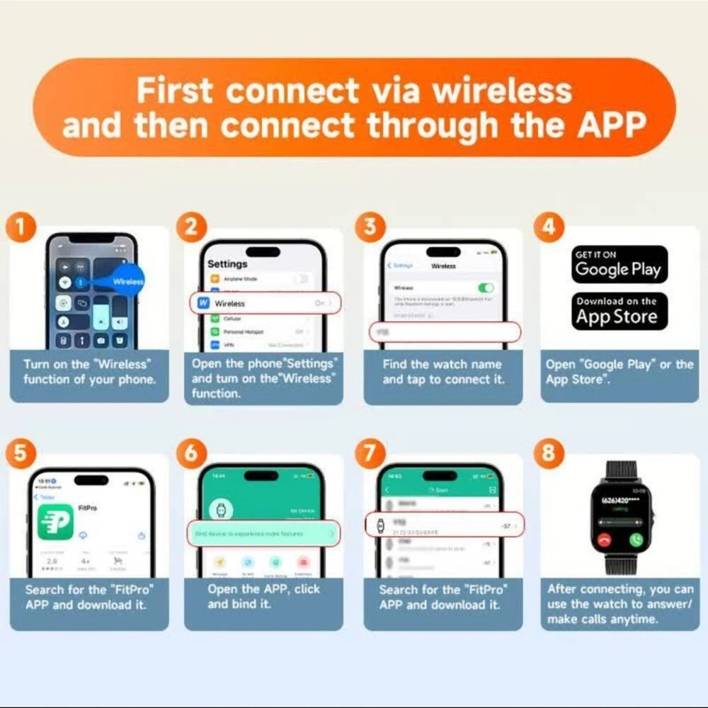 Smart Watch Waterproof Call Answer Fitness Tracker iPhone Android Men Women - Picture 3 of 10